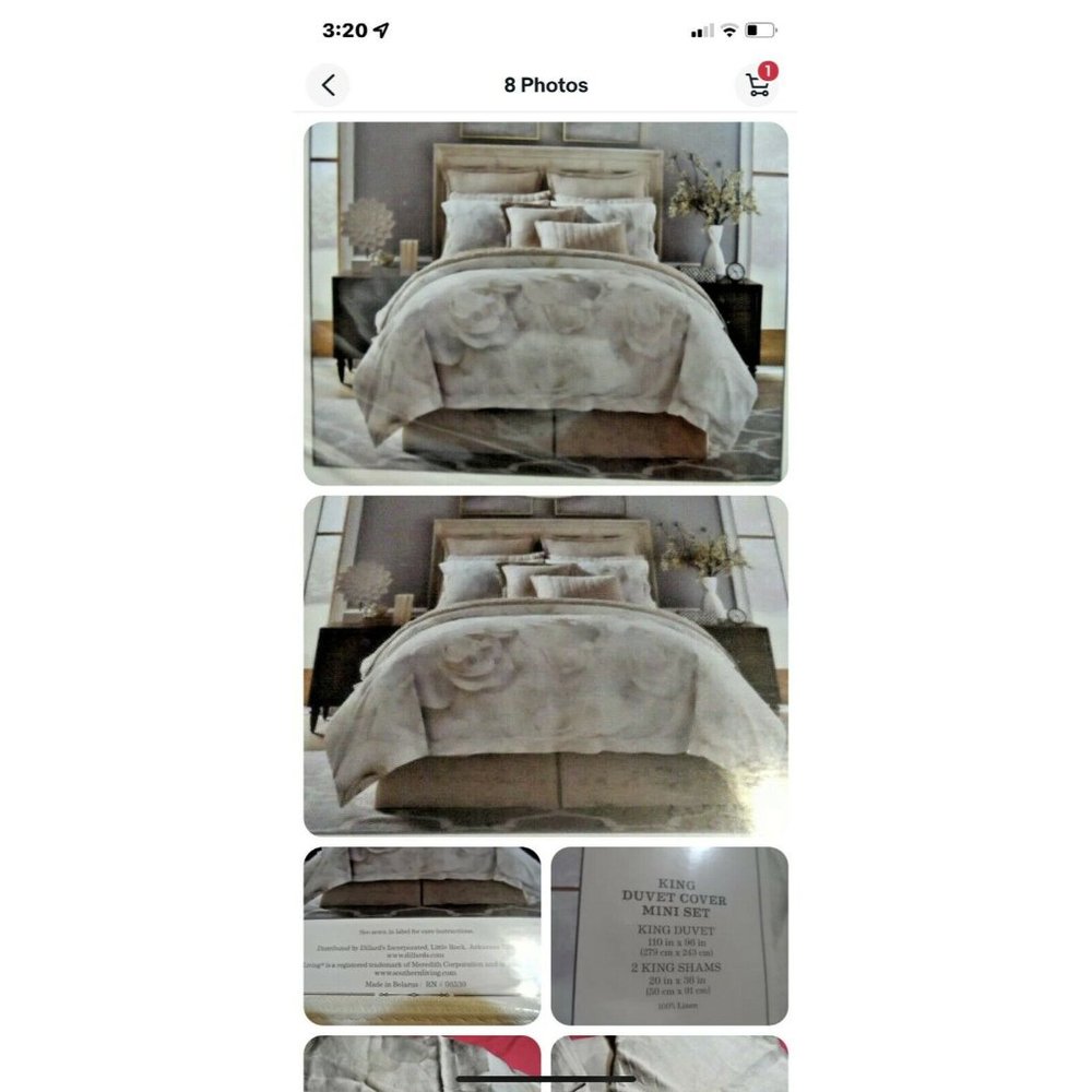 Southern Living KING Size  AVALON  Duvet Cover Mini Set Shams 100% Linen
$499.00